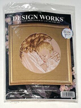 DESIGN WORKS 12"x12" MOTHER & CHILD 9404 Counted Cross Stitch Kit NIP NEW